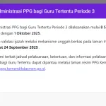 Seleksi Administrasi PPG Guru Tertentu Periode 3 Tahun 2025 β Info Terbaru & Panduan Lengkap